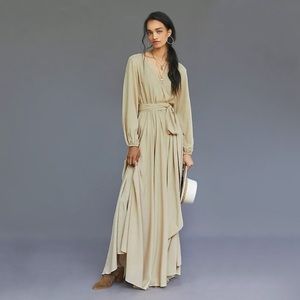 ANTHROPOLOGY X ERIKA PENA $260 Draped Wrap Maxi Dress NWT S/M